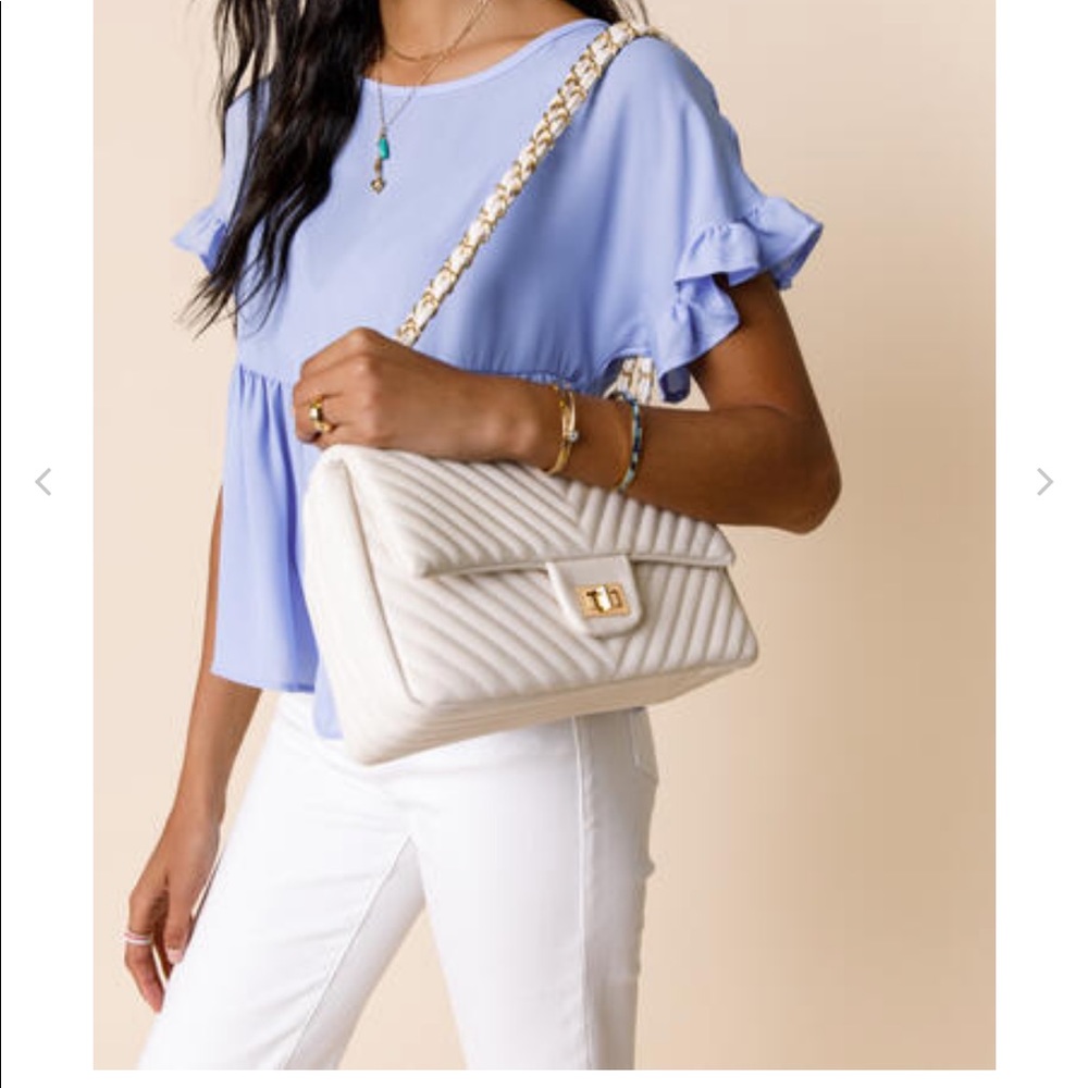 White quilted shoulder bag